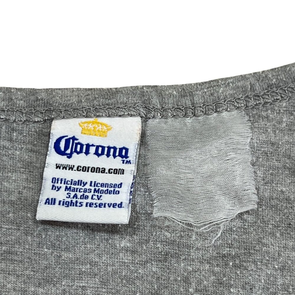 Corona Extra Beer Tank Top Men's L/XL Sunset Graphic Tee Gray Beach Tropical - Picture 4 of 7